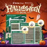 KEYYOU Flora Lash Kit | Kim & Kylie D curl | Spider Lash | Volume Boosting | Waterproof | Long-Lasting | DIY Extensions | 132PCS Cluster Lashes | Soft | Easy DIY At Home | Ultra Thin Band #Halloween Deal