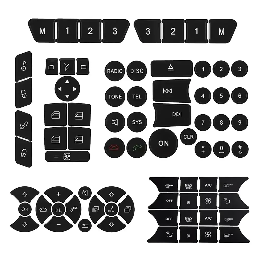 PVC Car Repair Stickers Panel A/C Radio Button Decals for Mercedes Benz W204 S204 C204 R172 W218 W212 C207 A207 R231 W176 W246