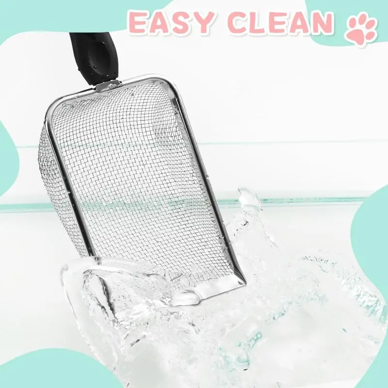 Stainless Steel Cat Litter Scoop Heavy Duty Fine Mesh Screen for ...