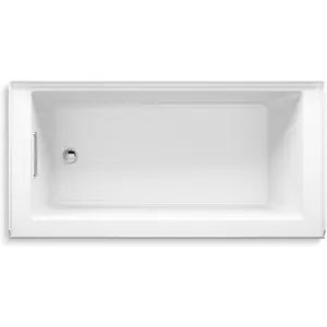 KOHLER K-20201-LA-0 Underscore Bathtub, White