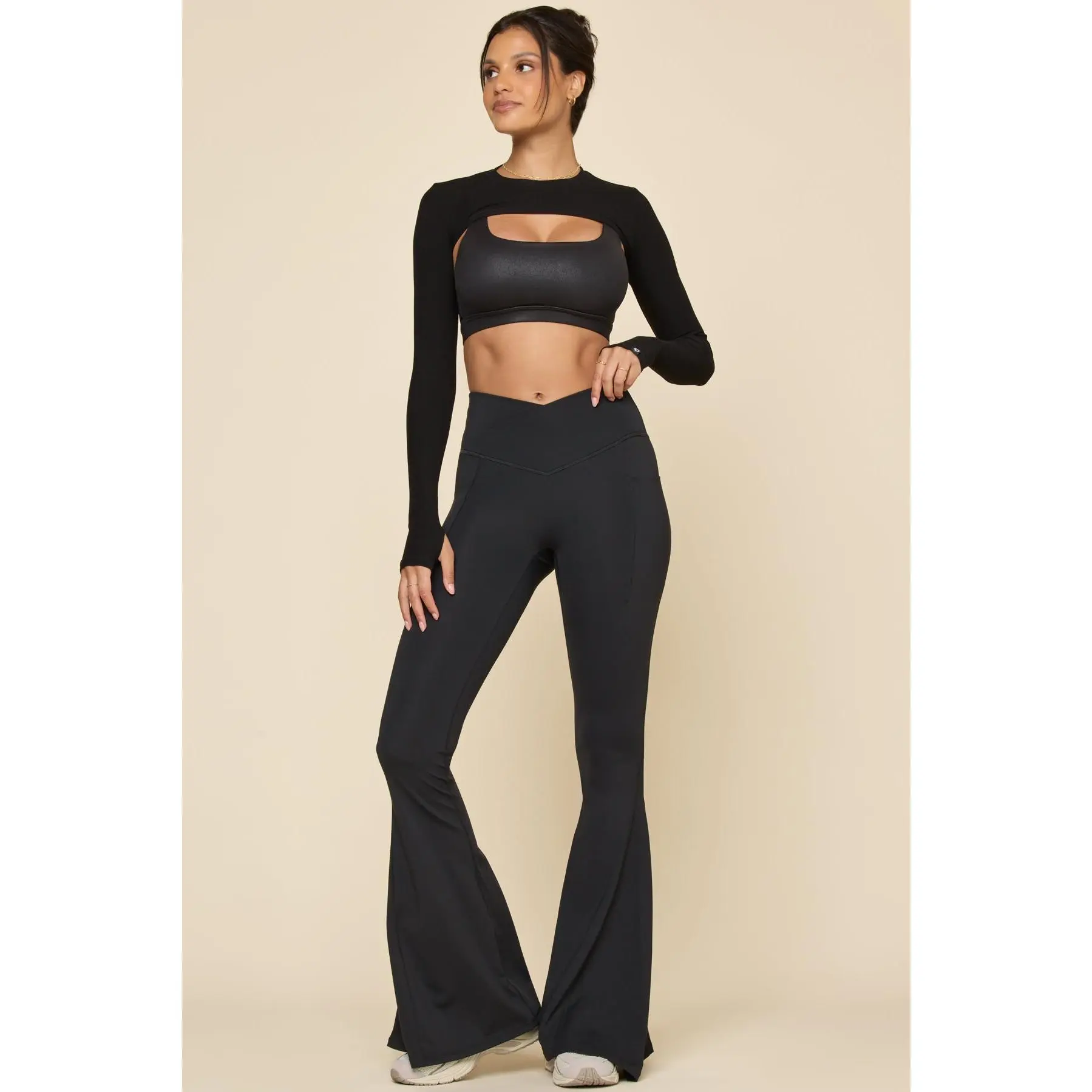Crisscross Hourglass® Bell Bottom with Pockets - Black