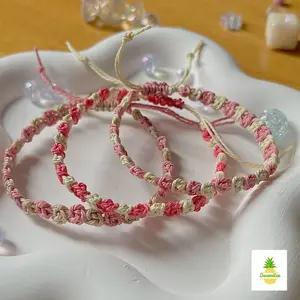 [NEW] Rose Handmade Twisted Bracelet – Adjustable Floral Knot Bracelet
