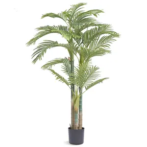 VEVOR Artificial Gold Cane Palm Tree,  6.5 FT Tall Faux Plant, PE Material & Anti-Tip Tilt Protection Low-Maintenance Plant, Lifelike Green Fake Tree for Home Office Warehouse Decor Indoor Outdoor Decorative Fruit