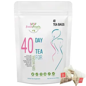 40 Days Ladies Tea Bag - Non GMO, Vegan, All Natural Teas, Made with Green Tea, Herbal Tea Supplement, Reduce Bloating