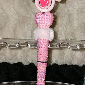 Kitty Pink Pen with Rhinestones and pink Fur Accent