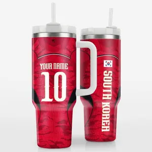 Personalized South Korea Soccer Tumbler WC26 Custom Name Cup