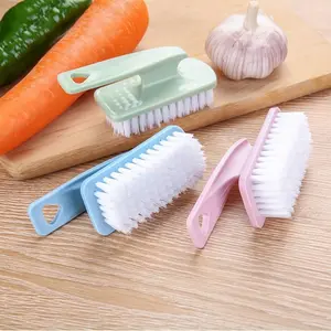 1pc, Plastic Cleaning Brush, Multifunctional Fruit Cleaning Brush, Household Vegetable Brush, Shoe Washing Brush, Portable Cleaning Brush With Handle, Home Suppplies, Housework Supplies, Western Stuff, Dorm Supplies, Back To School Supplies