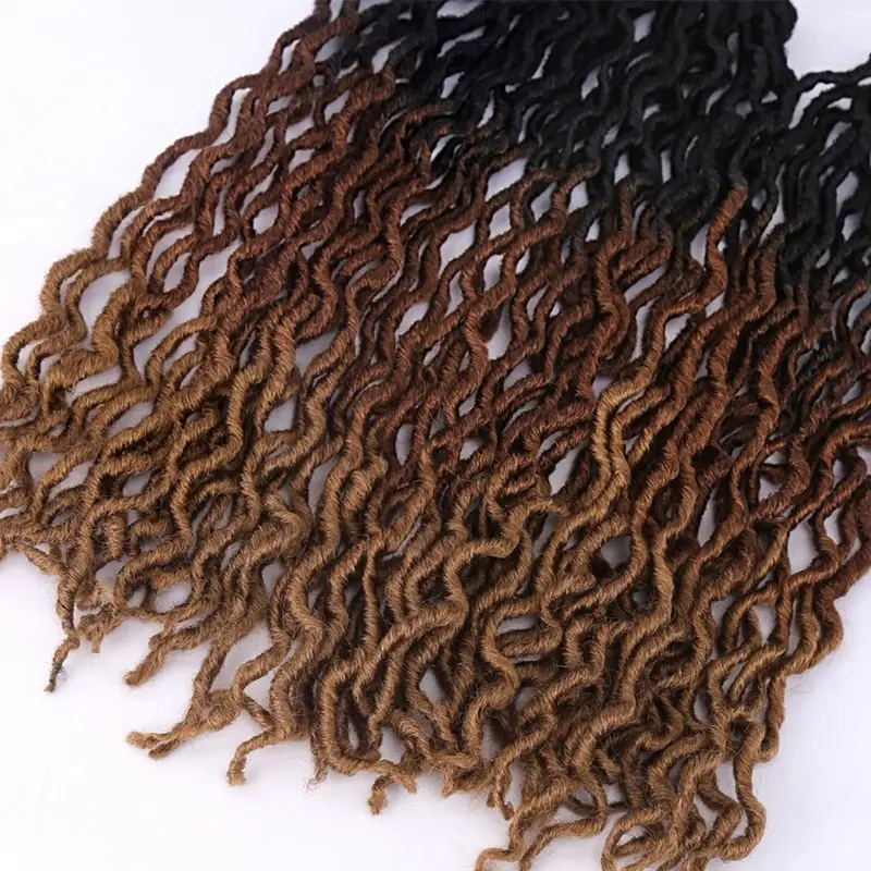 New Goddess Faux Locs Crochet Hair Soft Curly Dreadlocks Hair Extensions Synthetic Braiding Hair  Crochet Locs Wholesale Braids
