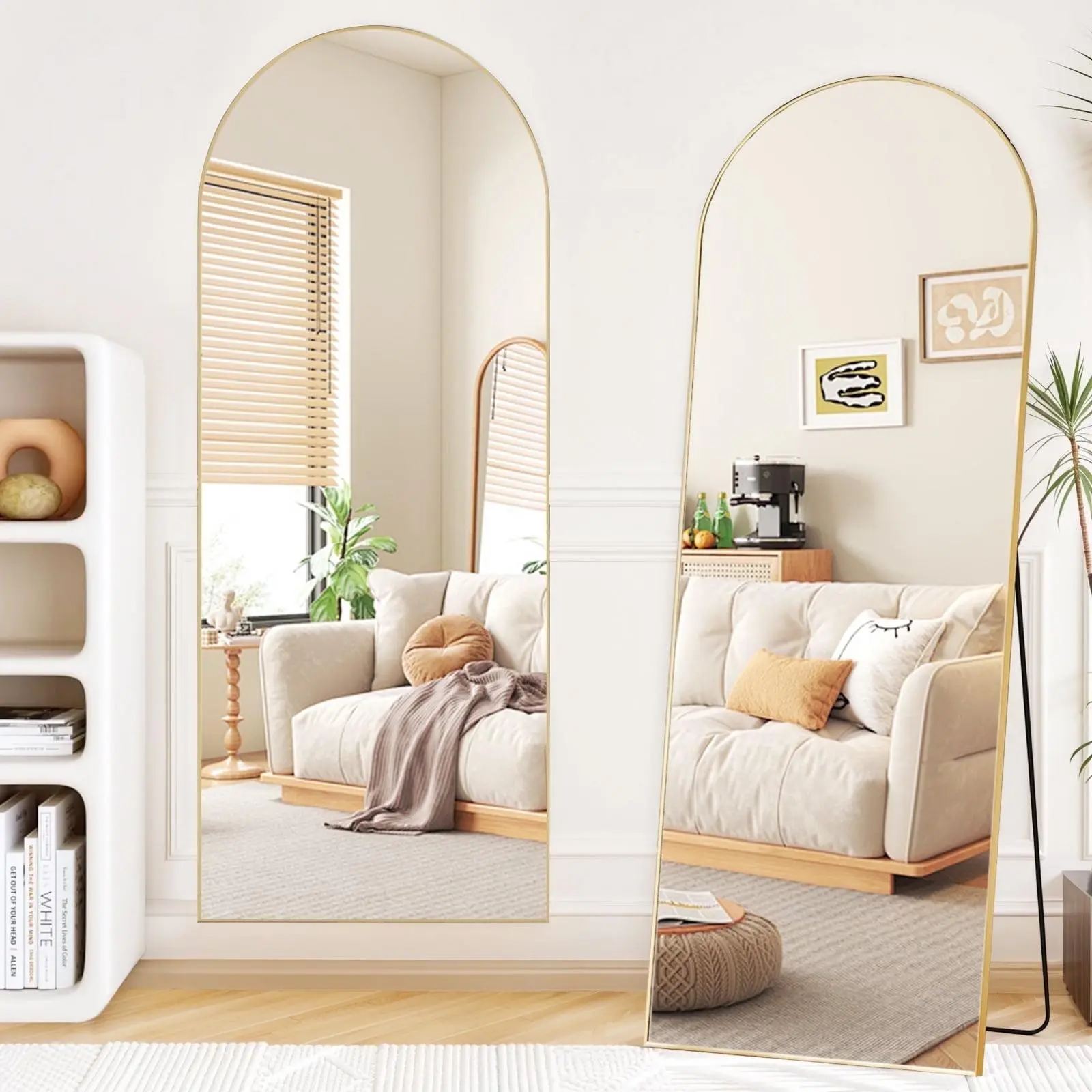 59"x16" Full Length Mirror Full Body Floor Mirror with Stand for Bedroom Cloakroom, Gold 59"x16" Full Length Mirror Full Body Floor Mirror with Stand for Bedroom Cloakroom, Gold