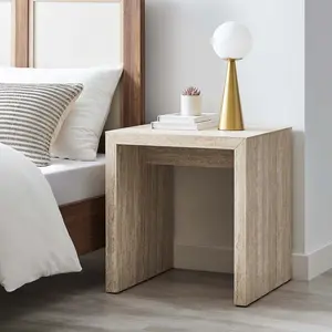 Mirella  Faux Travertine  Side Table in Travertine