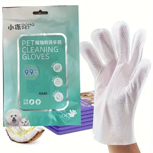 Dog and cat cleaning deodorant bath wipes, hypoallergenic nourishing fur coconut oil dog grooming wipes, puppy bath gloves wipes, suitable for daily and travel use, dog pet gloves wipes, cat wipes to clean hair and butt, cat cleaning wipes