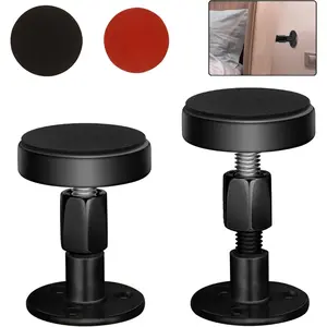 2 count Black Adjustable Bed Frame Anti-Shake Tool, Headboard Stoppers with Free Furniture Pads and Screws, No More Creaking, Protect The Wall from Banging, Easy to Install (1.1-2.5in)
