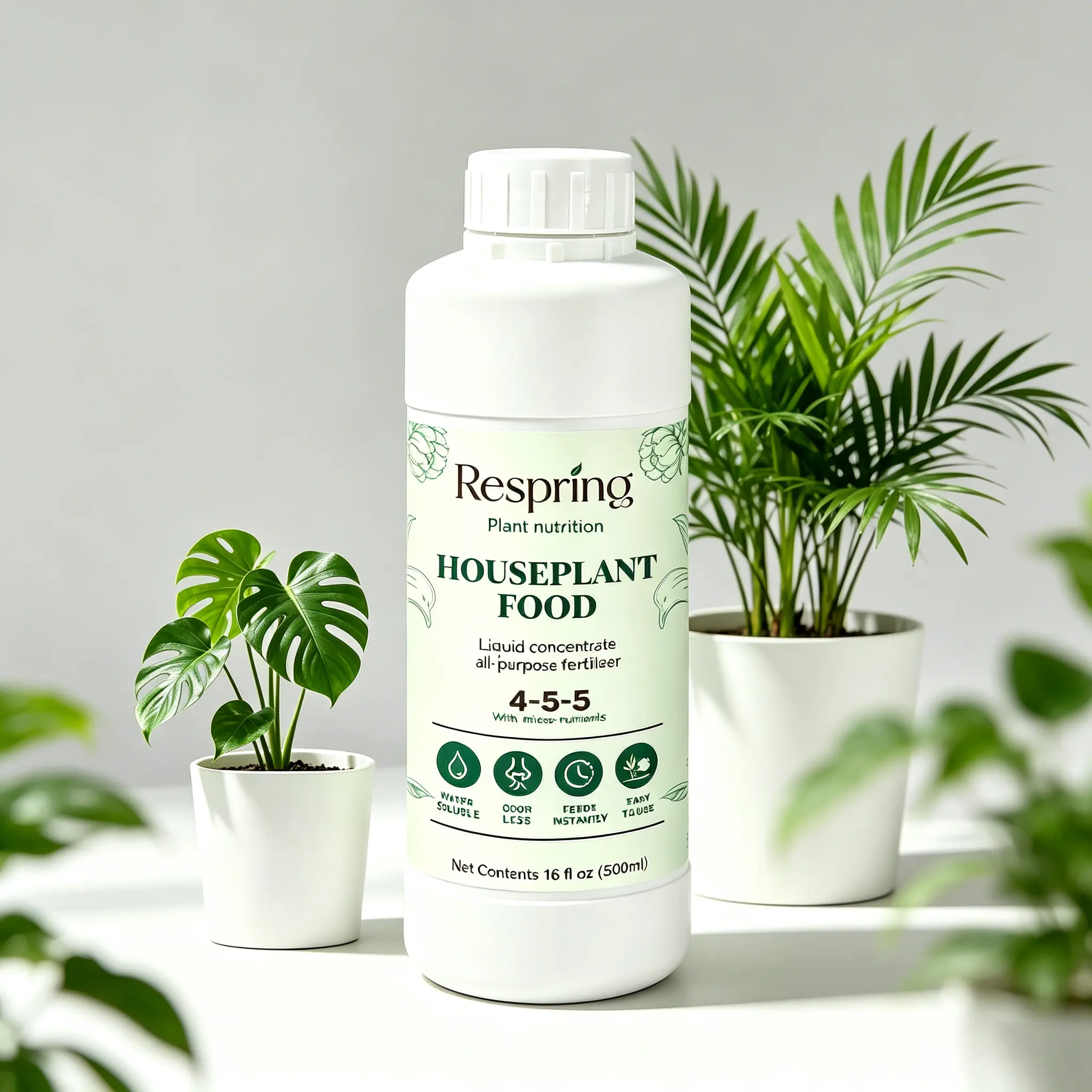 16 oz 4-5-5 Organic Liquid Indoor Nutrient Solution - All-Purpose Fertilizer for Green Potted Plants, Flowers