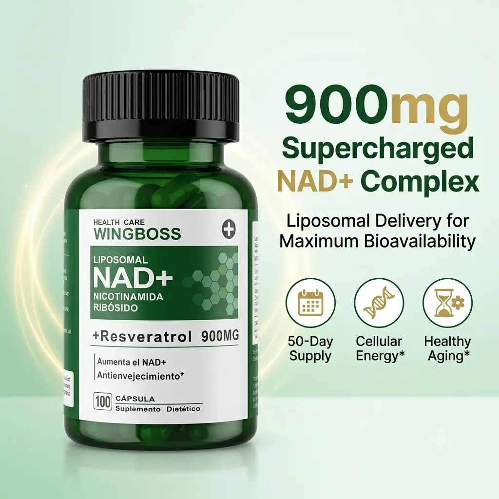 NAD+ Supplement with Nicotinamide, TMG & Resveratrol, 500mg Dietary Supplement, Daily Wellness Capsules, 60 Capsules