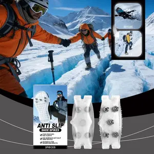 Crampon Traction Cleats Anti-Skid Traction Grips Crampons Spikes for Footwear for Walking, Jogging, Hiking, Mountaineering Ice Snow Grips