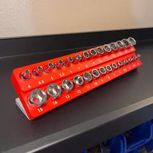 Magnetic Socket Organizer 1/4&Quot; Drive Metric 4-15Mm Tool Holder Fits Craftsman Husky Dewalt Quinn