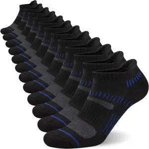 12 Pairs of Men's Low Cut Sports Cushioning Breathable Socks with Arch Support, Comfortable and Breathable, Suitable for Outdoor Sports Activities and Holiday Gift Giving