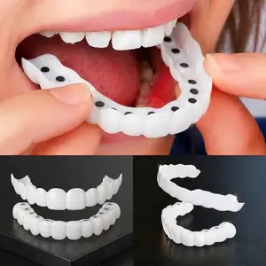 Perfect Smile Instantly! Snap-On Veneers Cosmetic Teeth Cover for Dates & Parties, Natural White Daily Fake Teeth