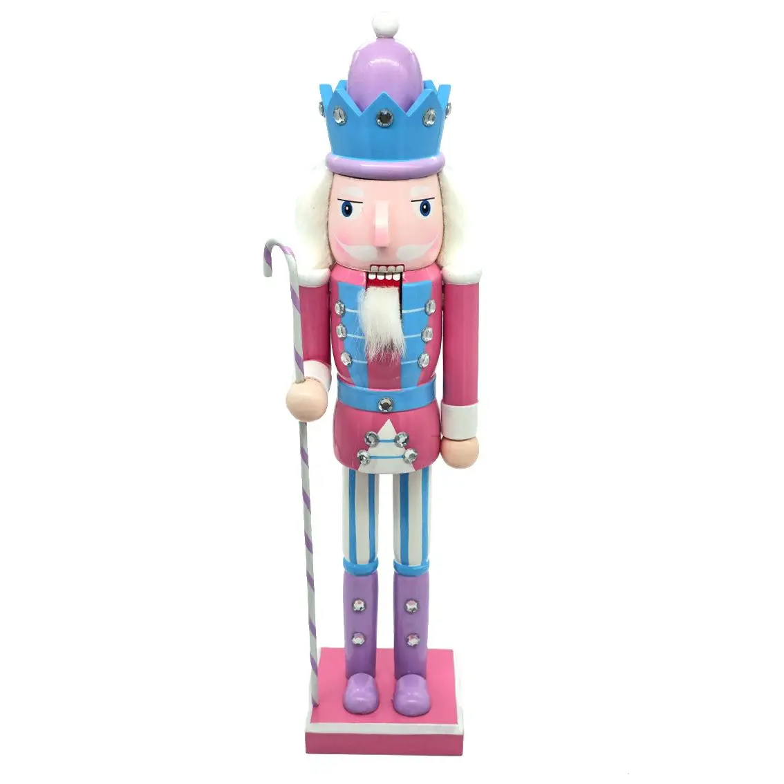 Pink King Wooden Nutcracker F07M14-29-N01703 pink stand