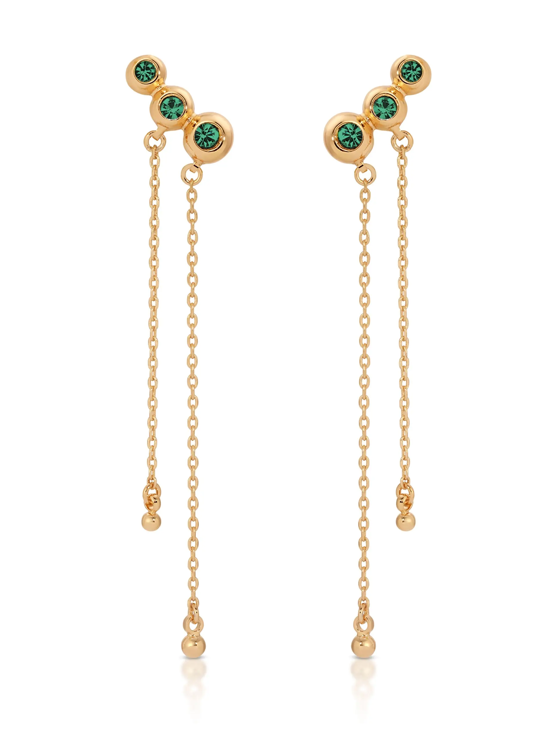 Emerald City Waterfall Earrings Zirconia Rhinestone