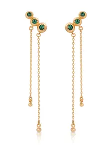 Emerald City Waterfall Earrings Zirconia Rhinestone