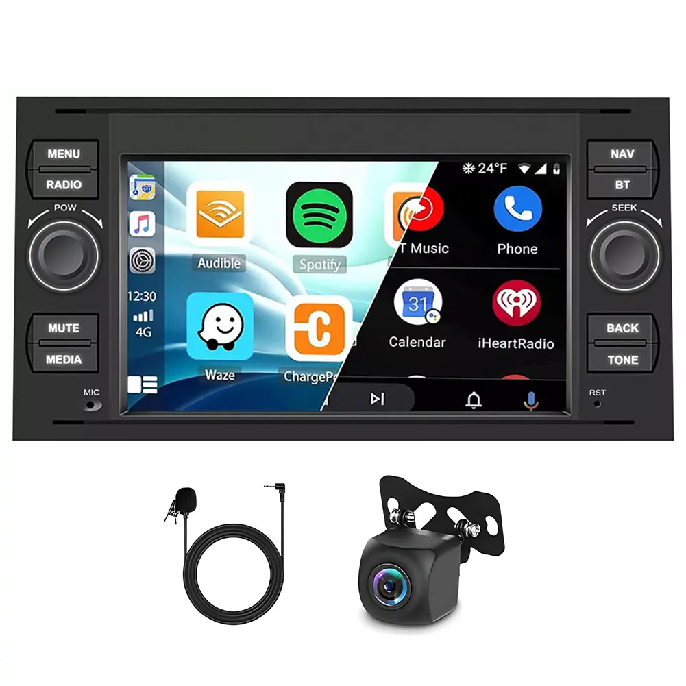Aftermarket Bluetooth Car Stereo for Ford Transit 2005-2014, 7-Inch Android 15 GPS Navigation Head Unit 4GB+64GB, 7-Inch Tablet with CarPlay, Android Auto, WiFi, FM/RDS, SWC, APE Support, Road Trip Ready, Hands-Free Calling