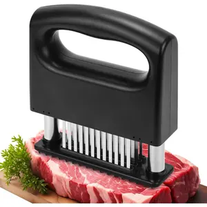 Meat Tenderizer Tool - 48 Stainless Steel Ultra Compact Cooking Tool for Tenderizing Beef, Chicken, Turkey, Steak, Veal & Pork