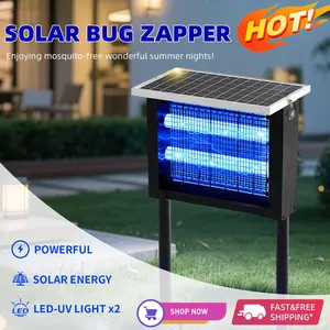 2000 Sq.Ft Powerful Solar Bug Zapper - High-Powered Mosquito Killer, Rechargeable & Portable, Cordless Fly Trap for Backyard, Patio, Pond, RV Camping