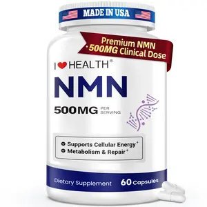 NMN 500mg – 99.9% Pure NMN Supplement, Boost NAD+ Levels, Cellular Energy & Healthy Aging Support, 60 Capsules, Third-Party Tested, NSF cGMP, Made in USA