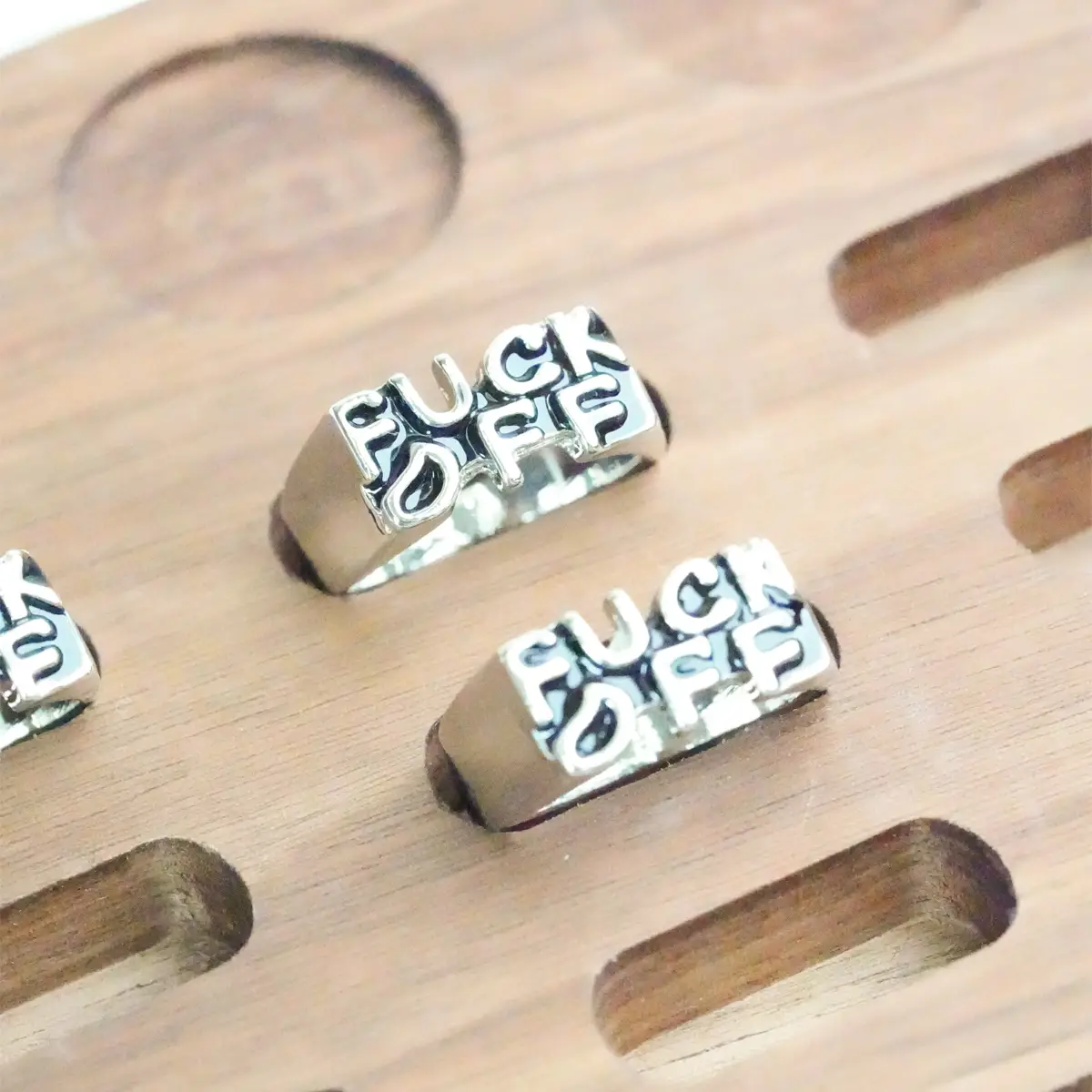 FUCK and FUCK OFF Ring Creative Style for Young Men and Women Party Accessories Size 6-13