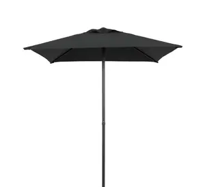 Outdoor 5' Black Square Market Patio Umbrella Push-Up Only Function for Sun Protection