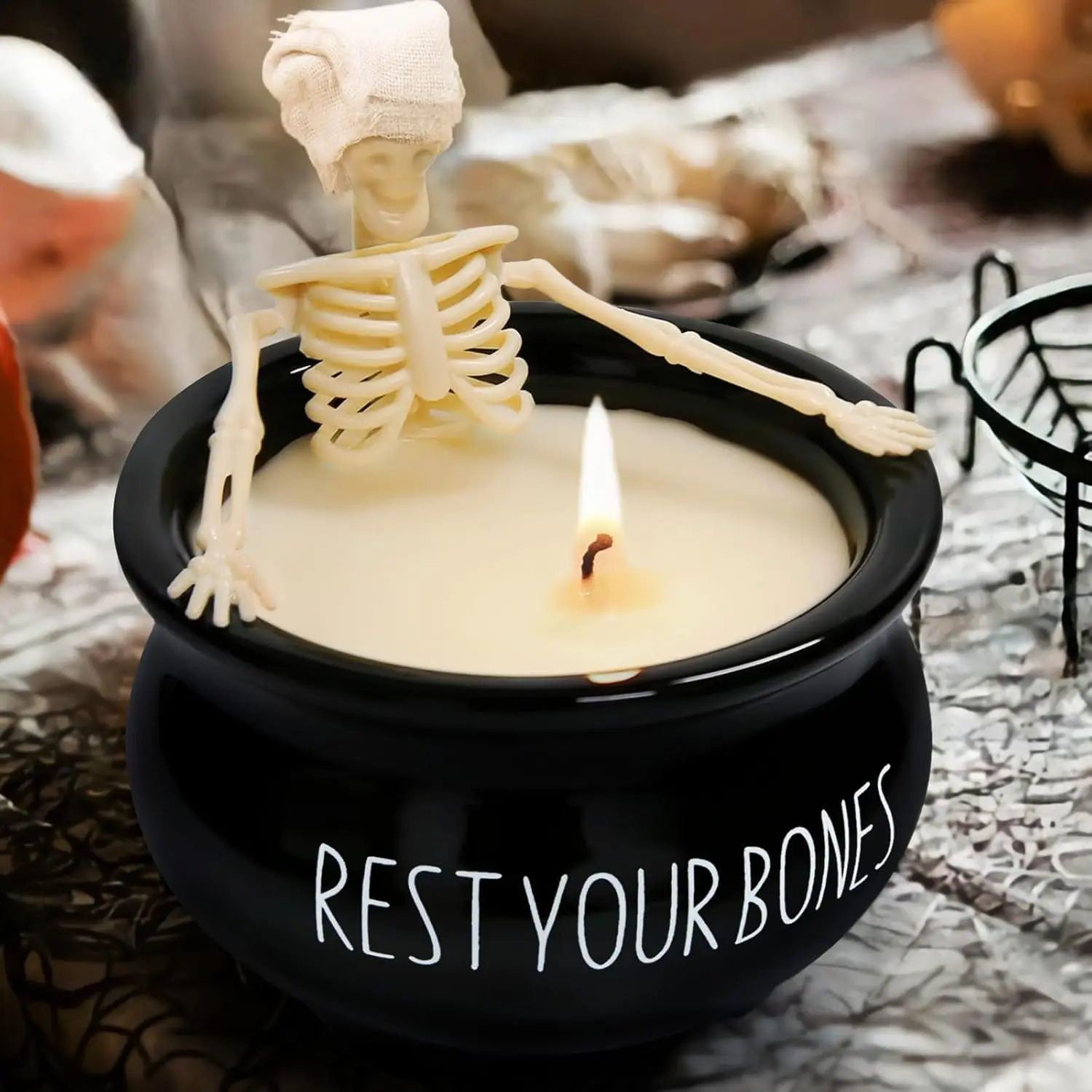 Halloween Decorations Indoor - Vintage Halloween Skeleton Candles Decor Gifts