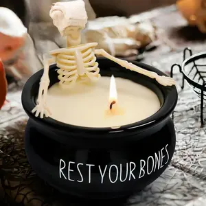 Halloween Decorations Indoor - Vintage Halloween Skeleton Candles Decor Gifts