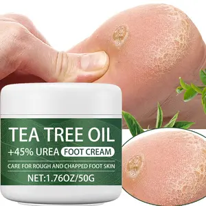 Tea Tree Oil Foot Cream, 45% Urea, Tea Tree Oil, Salicylic Acid, Moisturizing, Hydrating, Nourishing, Soothing, Cracked Skin Care, Unisex Hand & Foot Balm, Hydrate, Moisturizer, Moisture