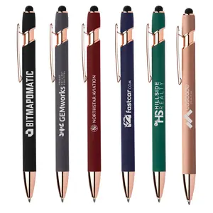 Personalized Ellipse Softy Rose Gold Stylus Gel Pen Laser Engraved