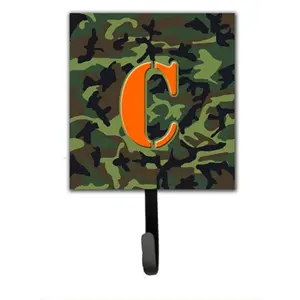 Carolines Treasures  Letter C Initial Monogram - Camo Green Leash Holder Or Key Hook