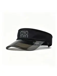 New With Diamond Summer Transparent Brim Woman's UV Resistant Fashion Sun Protection Cap Men's Commuting Tidal Current Visor Hat