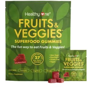 Fruits and Veggies -SUPERFOOD GUMMIES - Zero Sugar - Real Fruits & Veggies - Great Berry Taste!