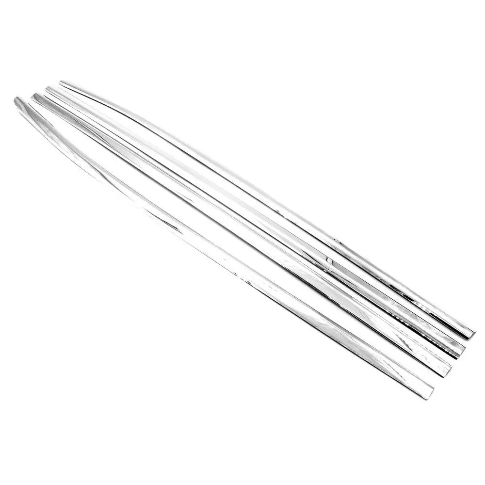 304 Polished Stainless Steel Tape-On Window Molding Sill Overlay Trim - Chevy Truck Accessory, Chrome Finish, Tool-Free Application, Enhances Vehicle Aesthetics, Fits 2014-2018 Silverado/Sierra 1500/2500/3500 Exterior