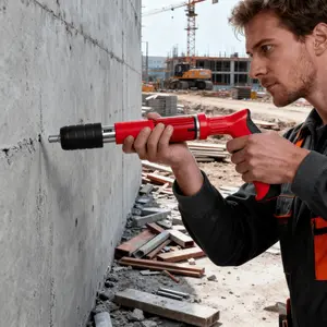 1 Manual Steel Fastener Tool Set (with Original Accessories & Safety Kit) - Heavy-Duty Fastening Tool for Woodworking, Decoration, Red Brick Walls & Concrete Walls (Nails Not Included) Hand Tools