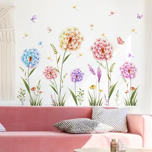 Colorful Dandelion Pattern Wall Sticker, Self Adhesive Wall Decal, Decorative Sticker for Home Living Room Bedroom