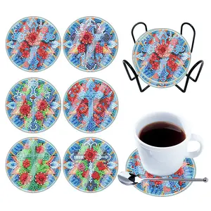 6 PCS Acrylic Washable Cross Diamond Painting Art Coasters Kits with Holder - 1099941.03 Classic Shelf