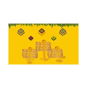 5x8 Feet Fabric Reusable Backdrop Banner for Wedding, Housewarming, any Auspicious Occasions or pooja (1082)