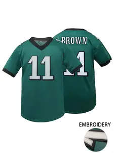 Men's Philadelphia #11 Football Jersey Top with Embroidered Name & Number - Breathable Loose Fit Unisex Design - 100% Polyester - Ideal for Training, Outdoor Activities, and Casual Wear - All Seasons