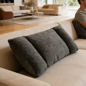 Multifunctional 3-Section Lumbar Support Pillow Portable Soft Plush Backrest Cushion with Ergonomic Design Adjustable Waist Pillow for Office Chair Sofa Bed Car Seat Travel Camping Relieves Back Pain Perfect for Home Work On-the-Go Use