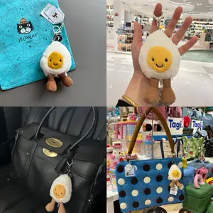 Egg Yolk - Soft and Mini-Sized Stuffed Keychain, Cute Animal Food Plushie, Fun Gift Idea for Kids, Birthdays, and Collectors, Keychain Toy