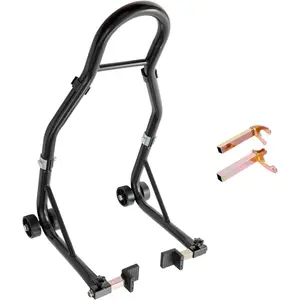TikTokShopBlackFridayVEVOR Motorcycle Rear Wheel Stand, 850lbs/390kg Load Capacity Lift with U + L Fork Swingarm Spool, Heavy Duty Rear Wheel Stand Motorcycle Lift Jack Stand, for Suzuki Yamaha Honda Kawasaki, Black
