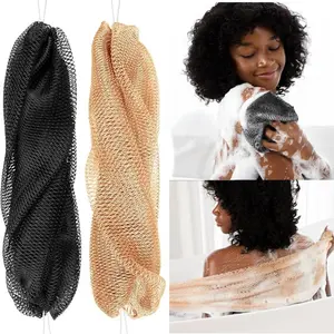 2 PCS African Net Exfoliating Sponge (sapo) Shower Accessories Bath  Washable exfoliating,the real African net sponge luffa body wash glove