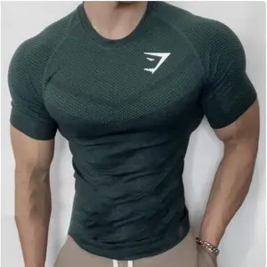 2025 Summer Sports Fitness Clothes Short Sleeve Men's Breathable Slim Running Basketball casual comfy breathable t-shirt athletic short sleeve tee