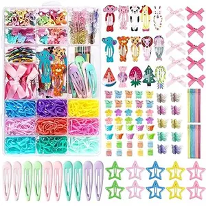 115-Piece Toddler Hair Accessories Set for Girls – 900 Colorful Hair Rubber Bands & No-Slip Snap Clips with Animals, Fruits & Butterfly Designs, Bobby Pins for Baby Fine Hair, Kids Valentine’s Day Gift
